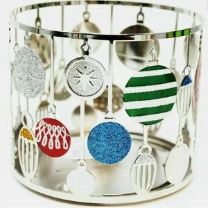 BATH & BODY WORKS CHRISTMAS GLITTERY ORNAMENTS 3 WICK CANDLE HOLDER